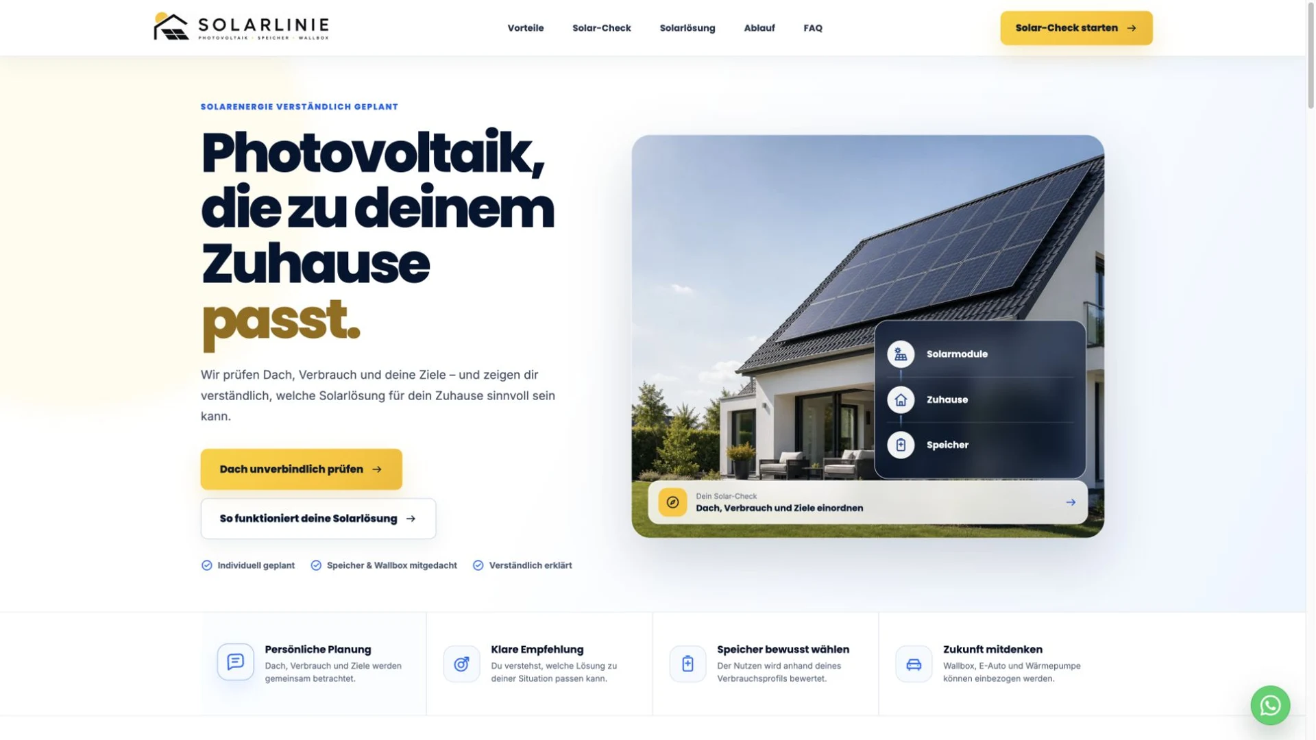 SVELEX IT Solar-Beispielkonzept mit vollständigem Einstieg und Solar-Check